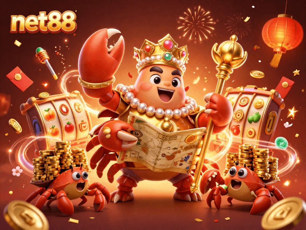 Experience winning thrills at net88 with vibrant golden crab emperor and dynamic casino elements.