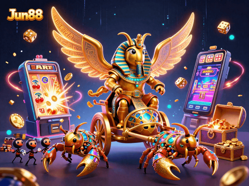 Experience thrilling casino adventures with Jun88's vibrant gaming atmosphere and immersive visuals.