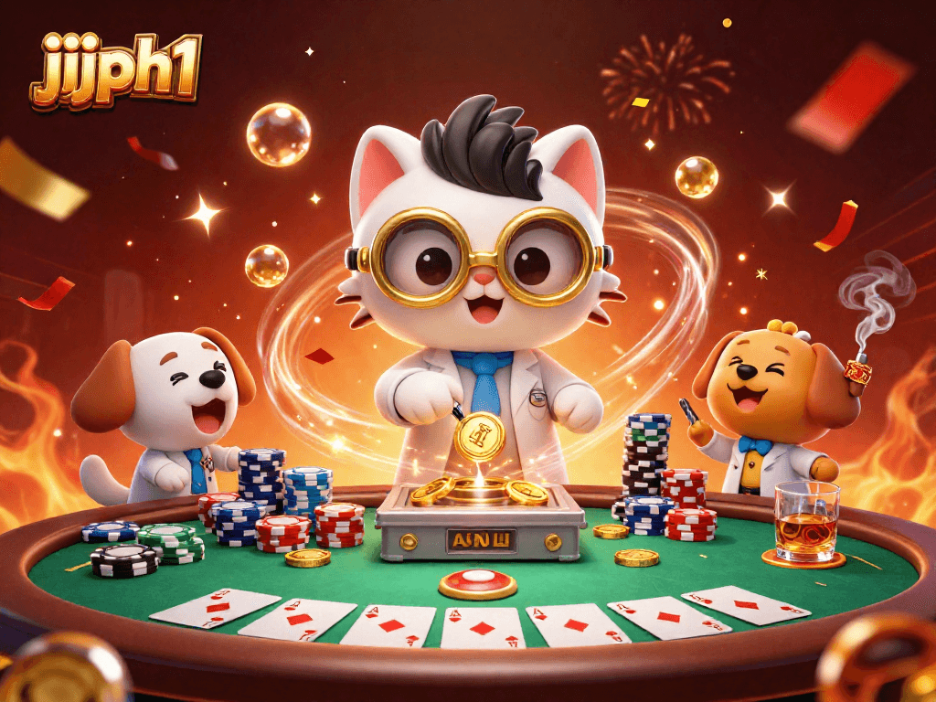 Sumabak sa maraming pondo ng jjjph1 habang pinapakita ang masayang eksena ng mga casino.