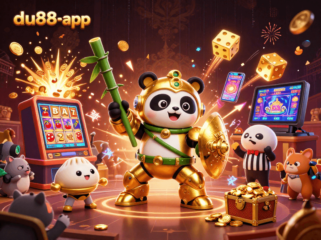 Join the excitement of du88-app with a spectacular jackpot scene featuring vibrant casino elements.