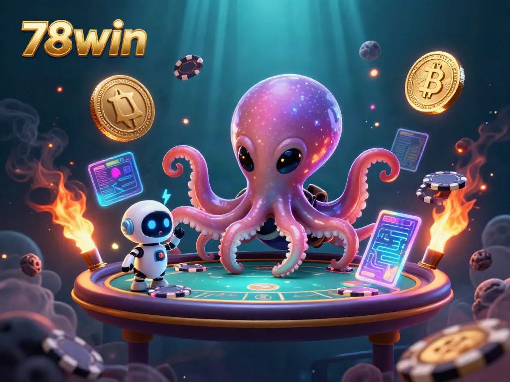 Experience thrilling gameplay at 78win with a vibrant alien-themed poker scene.