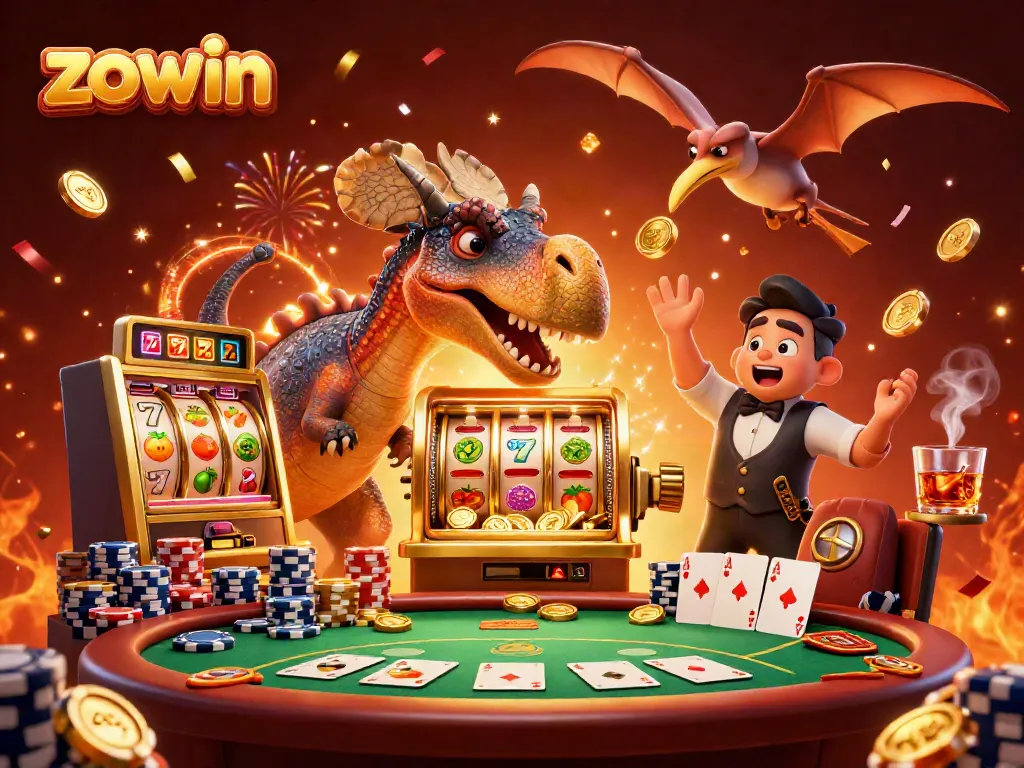 Zowin offers thrilling slots with jackpots in an exciting casino scene with clever characters!