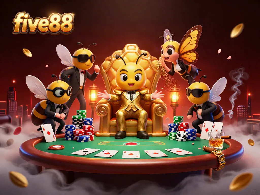 Play poker and enjoy the excitement at five88 while surrounded by dynamic casino elements.
