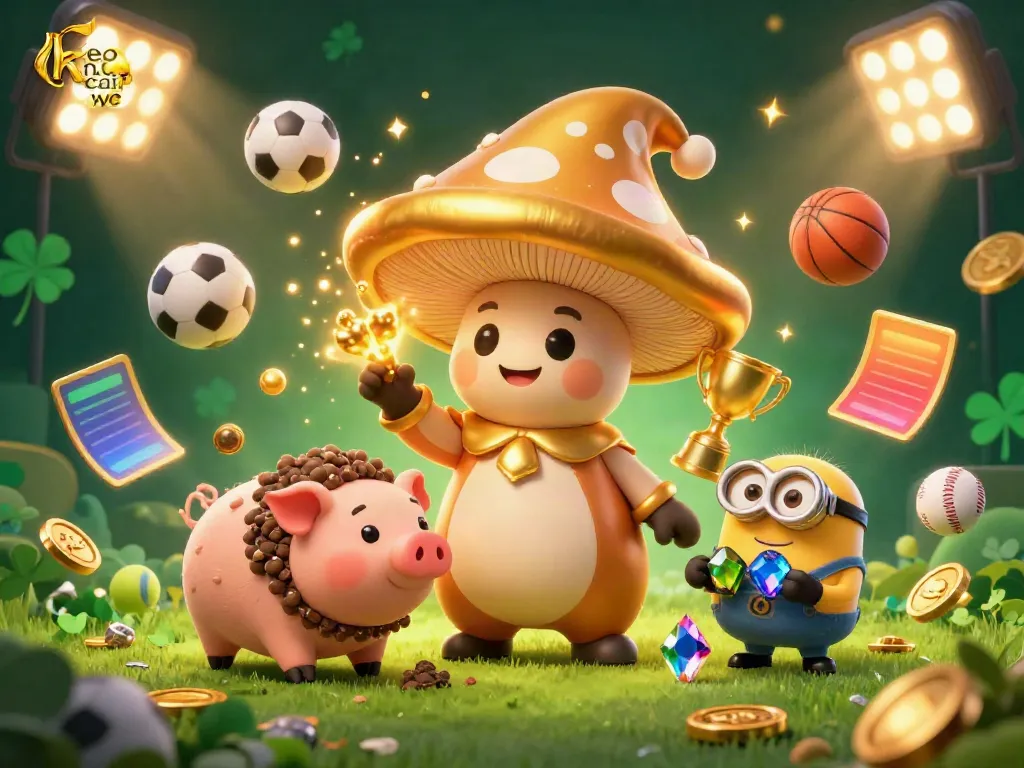 Experience the magic of sports betting with keo nha cai wc, featuring whimsical characters in a vibrant scene.