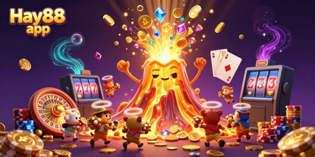 Experience winning with the Hay88 app, where treasures flow amid dazzling casino elements.