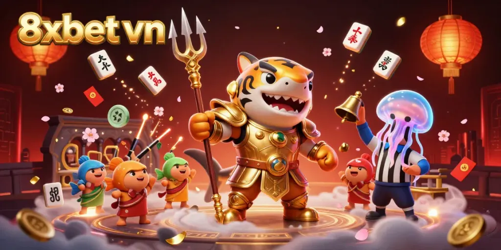 Experience the excitement with 8xbet vn, where a fierce tiger shark showcases its skills in an underwater gladiator setting.