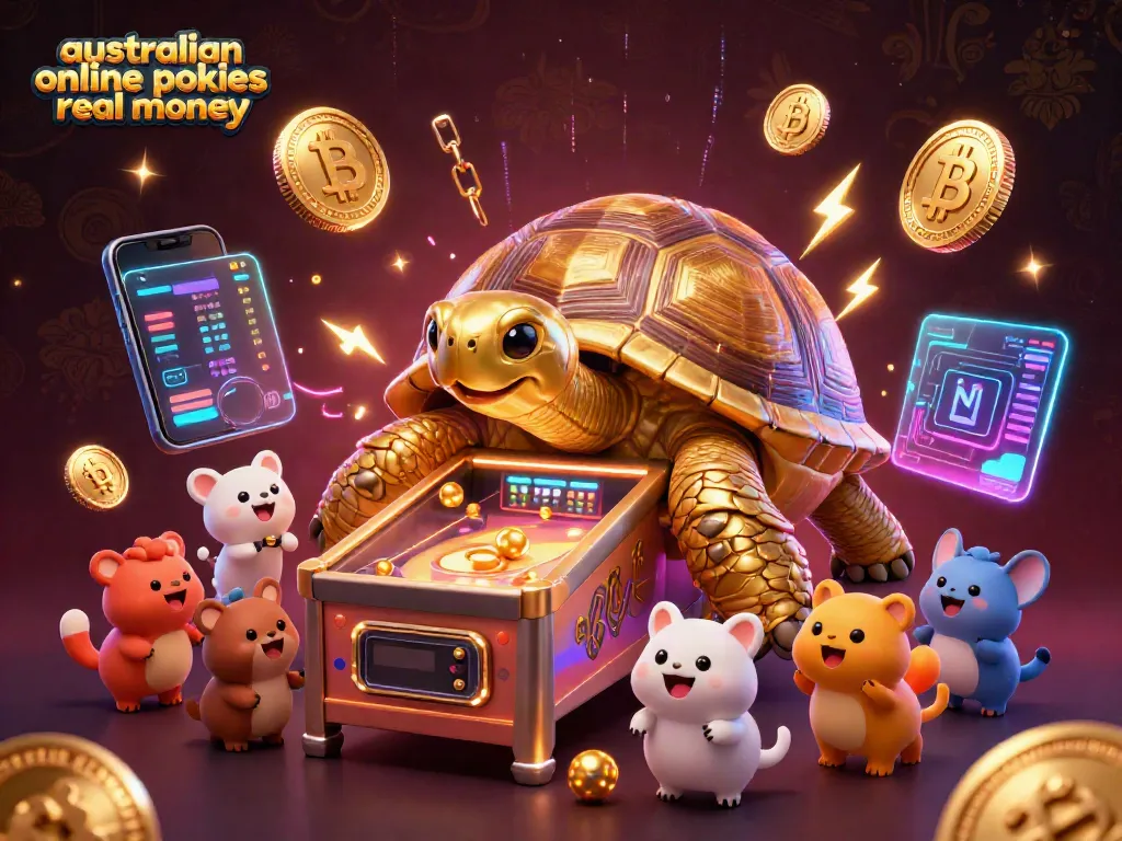 Engage with australian online pokies real money in a vibrant 3D cartoon scene featuring a pinball tortoise.