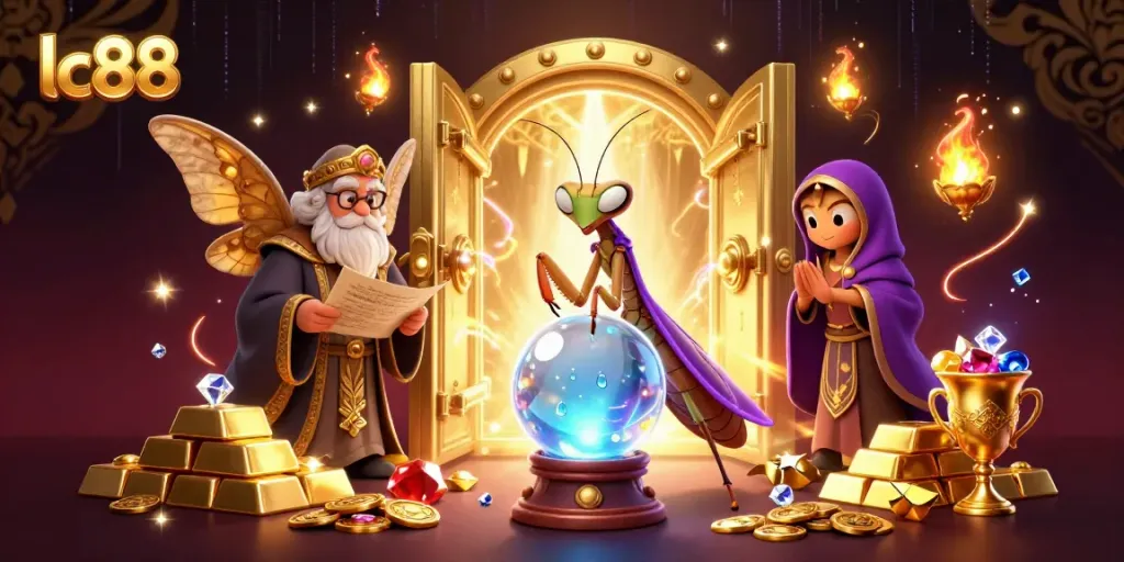 Experience the magical allure of lc88 with vibrant casino elements and charming characters.